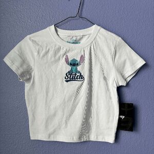 Sisney Lilo & Stitch Cropped Tee Stitched Preppy Unique Trendy Theme Park Small